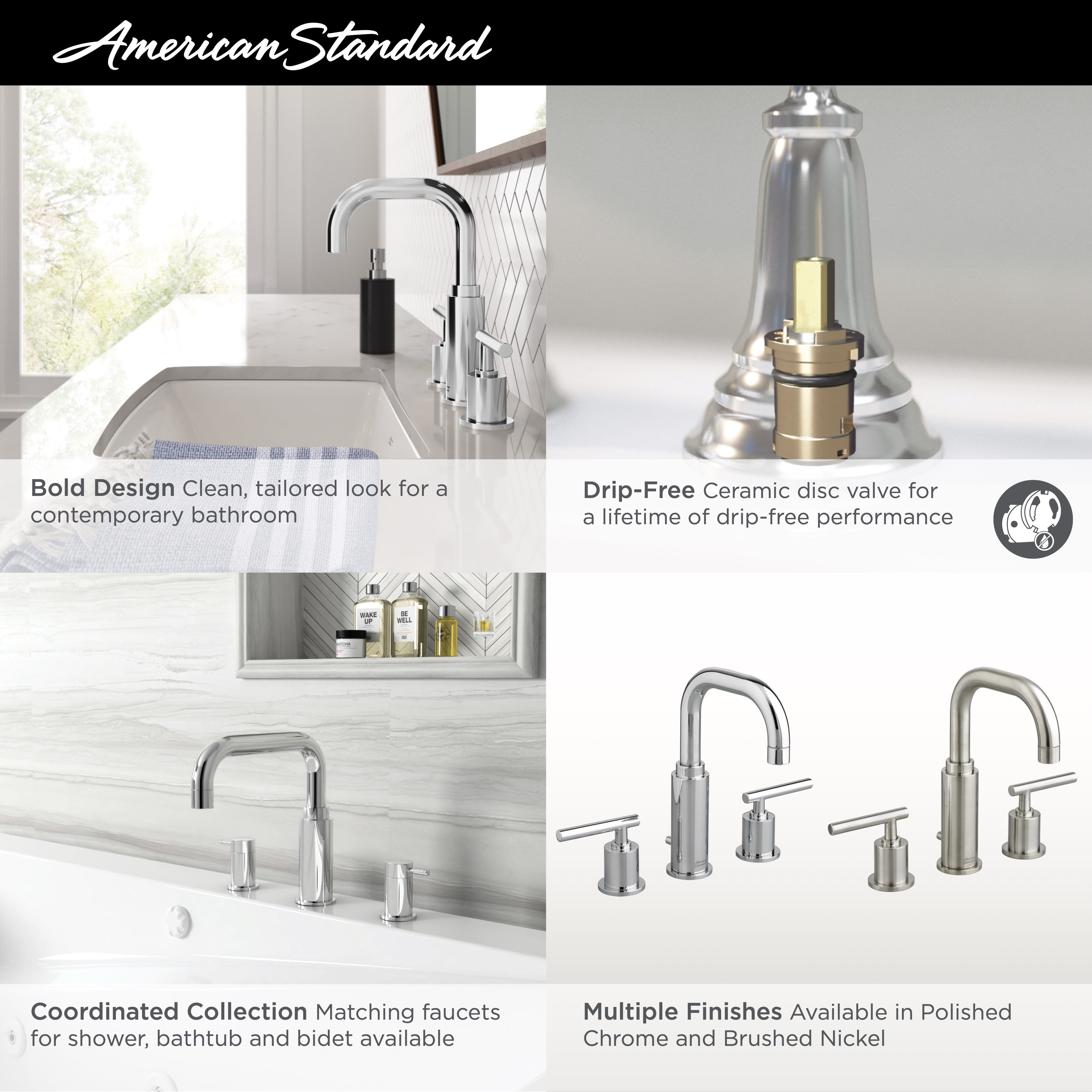 Serin® 2-Handle 8-Inch Widespread Bathroom Faucet 1.2 gpm 4.5 L/min With Lever Handles